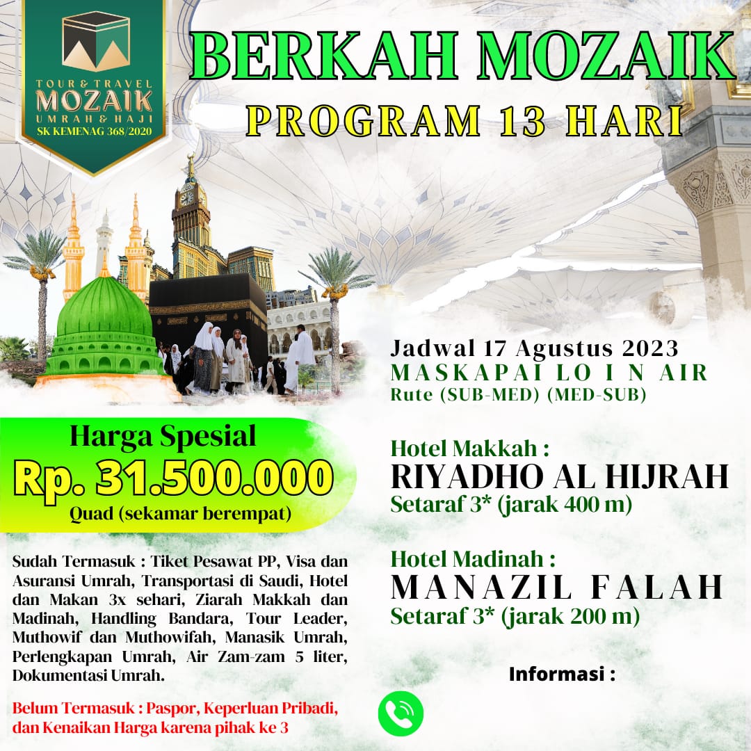 PAKET UMROH 17 AGUSTUS 2023
